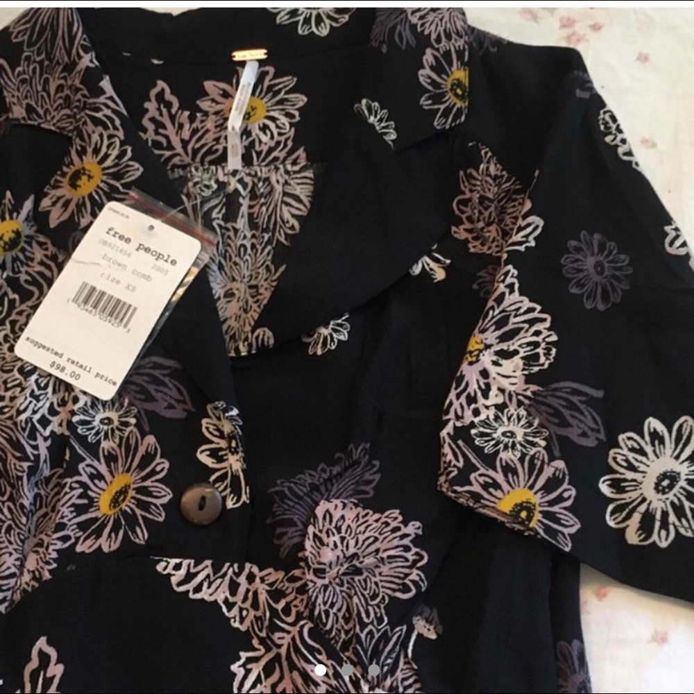 FREE PEOPLE BROWN COMB DRESS